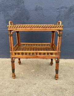 French Bamboo and Rattan Side Table - 2854189