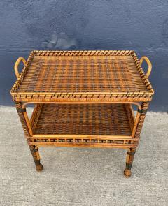 French Bamboo and Rattan Side Table - 2854190