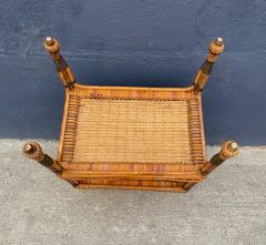French Bamboo and Rattan Side Table - 2854192