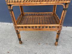 French Bamboo and Rattan Side Table - 2854193