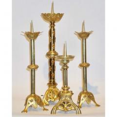 French Baroque Revival Pair of Gilt Bronze Ormolu Pricket Candlesticks 1880s - 1209670