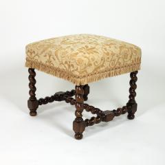 French Baroque Style Upholstered Walnut Stool Circa 1900 - 3680281