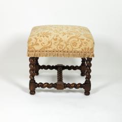 French Baroque Style Upholstered Walnut Stool Circa 1900 - 3680282