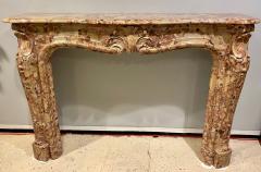 French Beige and Rouge Marble Fire Surround - 2973664