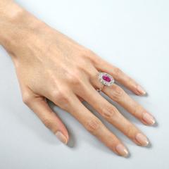 French Belle Epoque Pink Sapphire Diamond and Platinum Ring - 267453