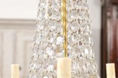 French Belle poque 1890s Five Light Crystal and Bronze Basket Chandelier Wired - 3602065