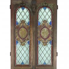 French Belle poque bronze and stained glass doors - 2093543