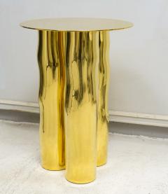 French Bespoke Sculptural Brass Mino End table - 4094682
