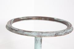 French Bistrot Table Pickled in Light Blue with Mirror Top - 2035621
