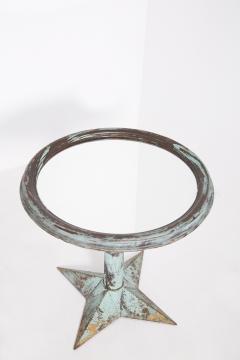 French Bistrot Table Pickled in Light Blue with Mirror Top - 2035624