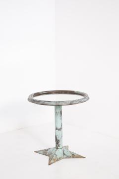 French Bistrot Table Pickled in Light Blue with Mirror Top - 2035627