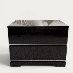 French Black Lacquered Pair of Sofa or Bedside Tables circa 1970 - 4612733