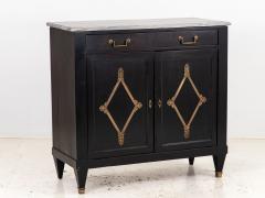 French Black Painted Buffet with Marble Top Late 19th Century - 3320681