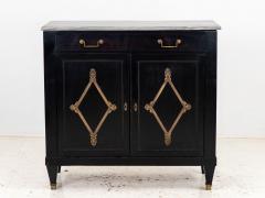 French Black Painted Buffet with Marble Top Late 19th Century - 3320682