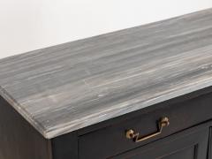 French Black Painted Buffet with Marble Top Late 19th Century - 3320684