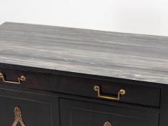 French Black Painted Buffet with Marble Top Late 19th Century - 3320685