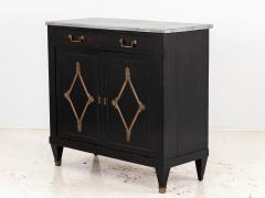 French Black Painted Buffet with Marble Top Late 19th Century - 3320687