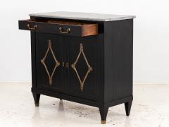 French Black Painted Buffet with Marble Top Late 19th Century - 3320688