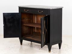French Black Painted Buffet with Marble Top Late 19th Century - 3320689