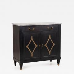 French Black Painted Buffet with Marble Top Late 19th Century - 3323381
