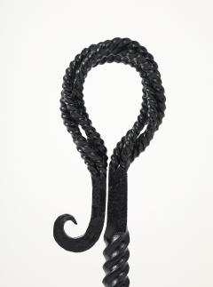 French Blacksmith Twisted Iron Andirons - 4381684