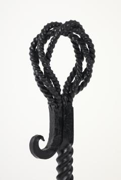 French Blacksmith Twisted Iron Andirons - 4381685