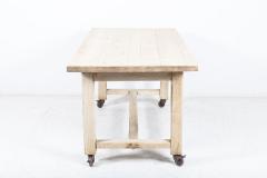 French Bleached Oak Table on Castors - 2211296