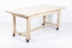 French Bleached Oak Table on Castors - 2211302