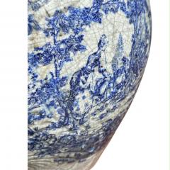 French Blue White Stoneware Cachepot - 4717984