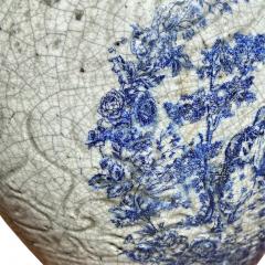 French Blue White Stoneware Cachepot - 4717985