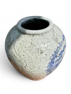 French Blue White Stoneware Cachepot - 4717986