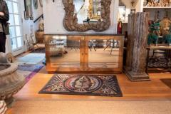 French Brass Credenza with Beveled Mirror Front and Marble Top - 3806732