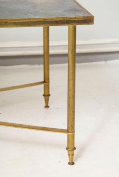 French Brass Directoire Style Coffee Table with Mirrored Top - 1556885