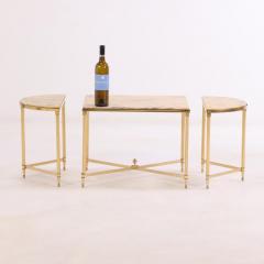 French Brass Plated Onyx Coffee Table in manner of Maison Jansen C 1960  - 4280096