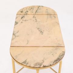 French Brass Plated Onyx Coffee Table in manner of Maison Jansen C 1960  - 4280097