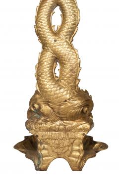 French Bronze Dolphin Form Umbrella Stand - 4506876