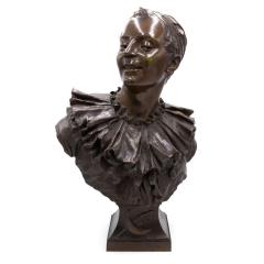 French Bronze Harlequin Bust - 4631408