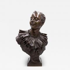 French Bronze Harlequin Bust - 4631409