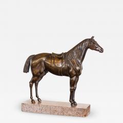 French Bronze Horse Statuette on Granite Base with Detailed Musculature - 3610818