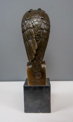 French Bronze Owl on Marble in Art Deco Style 20th c  - 2242861