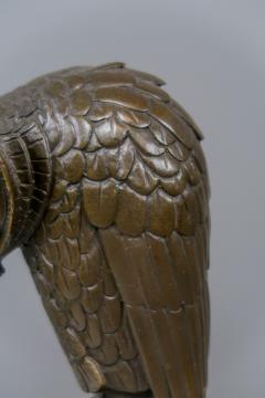 French Bronze Owl on Marble in Art Deco Style 20th c  - 2242863