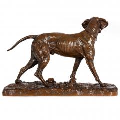 French Bronze Sculpture Chien Braque by Pierre Jules Mene - 4504743