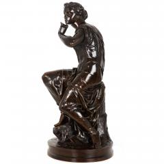 French Bronze Sculpture La Fil de la Vierge by Pierre Emile Hebert ca 1880 - 4421926