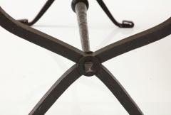 French Bronze Thick Travertine Top Coffee Table France 1940s - 3289301