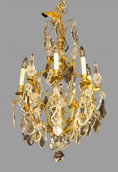French Bronze and Crystal Gilt Chandelier Louis XVI Style - 2972396