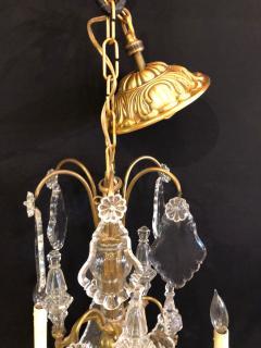 French Bronze and Crystal Gilt Chandelier Louis XVI Style - 2972401