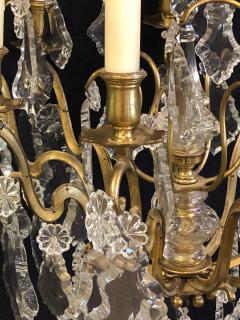 French Bronze and Crystal Gilt Chandelier Louis XVI Style - 2972405