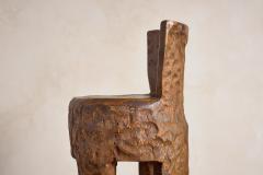French Brutalist Carved Bar Stools Set of 4 - 4343050