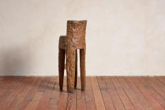 French Brutalist Carved Bar Stools Set of 4 - 4343059