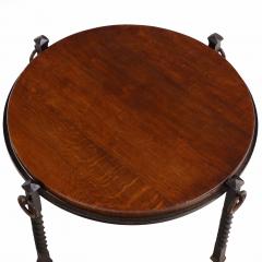 French Brutalist Oak and Iron Coffee Table C 1960 - 4641114